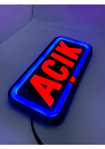 Açık Işıklı Özel Tabela - LED ile Neon Görünümlü Tabela 25X12CM