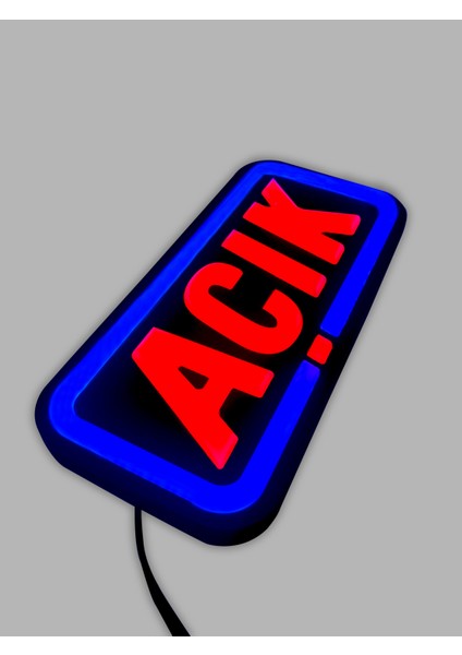Açık Işıklı Özel Tabela - LED ile Neon Görünümlü Tabela 25X12CM modelleri