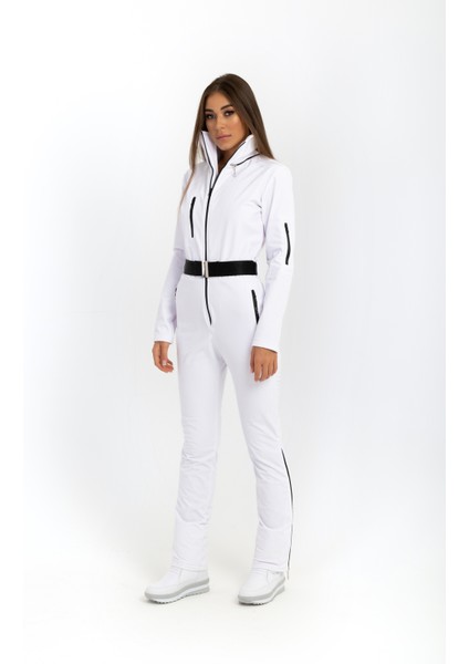 Sd Siyah Fermuarlı Beyaz Kayak Tulumu fiyatları