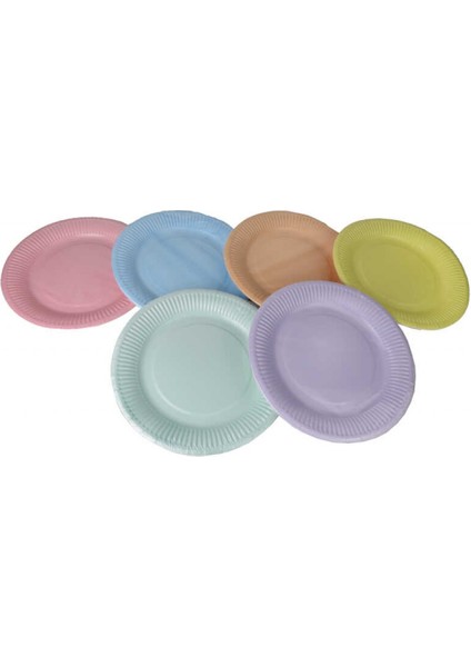 Tabak Karton Makaron Mavi 23 cm Pk:8