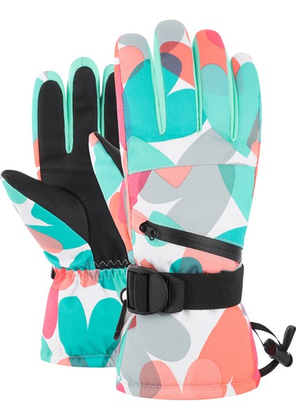 Erkekler ve Kadınlar Için Kayak Eldivenleri Kışın Sıcak Kalın Yetişkin Açık Tırmanma Bisiklet Çift Dokunmatik Ekran Artı Kadife Motosiklet (Yurt Dışından)