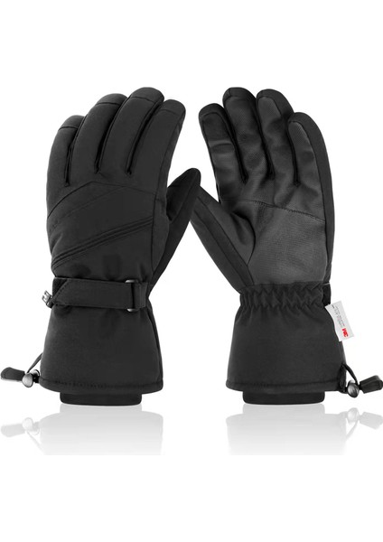 Kayak Eldivenleri Profesyonel Açık Erkek Dokunmatik Ekran Sıcak Bisiklet Rüzgar Geçirmez Kalınlaştırılmış Siyah Sınır Ötesi Eldiven 3m (Yurt Dışından)