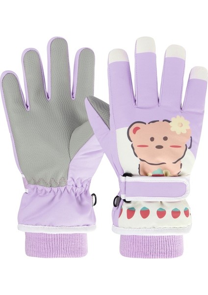 Kış Beş Parmak Kız Kayak Eldivenleri (Yurt Dışından)