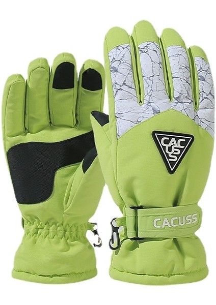 Artı Kadife Sıcak Eldiven Erkek Su Geçirmez Kaymaz Eldiven Açık Spor Kayak Eldiven (Yurt Dışından)