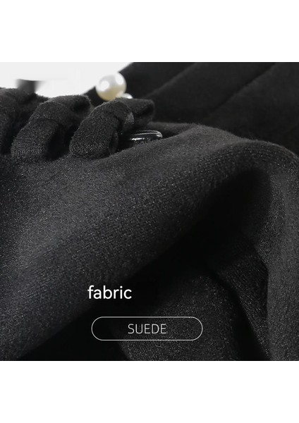 Eldivenler Sonbahar ve Kış Kadın Ince Yay Inci Parmaksız Sıcak ve Kadife Şık Sürüş Için Ekrana Dokunabilir (Yurt Dışından) fiyatları