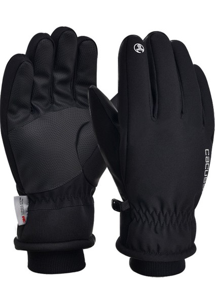 Kış Kayak Eldivenleri Erkek Kalınlaşmış Kapama Sıcak Eldivenleri Ekrana Dokunabilir Açık Soğuk Geçirmez Su Geçirmez Eldivenler (Yurt Dışından)