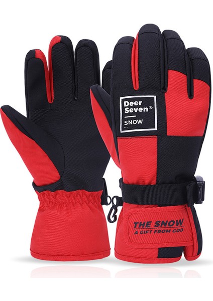 Çocuk Kayak Eldivenleri Öğrenci Beş Parmak Su Geçirmez Bisiklet Sınır Ötesi Su Geçirmez Sıcak Pamuklu Kalınlaştırılmış Eldiven (Yurt Dışından)