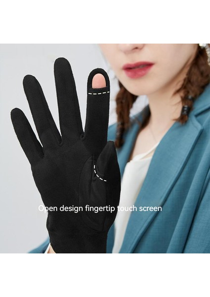 Eldivenler Sonbahar ve Kış Kadın Sıcak Sürüş Sevimli Soyut Nakış Dokunmatik Ekran Artı Kadife Rüzgar Geçirmez Eldiven (Yurt Dışından) fiyatları