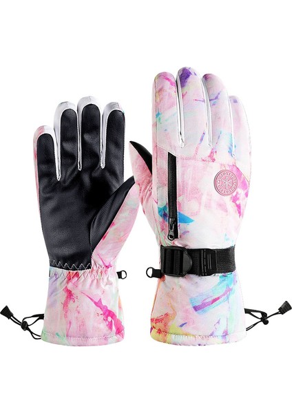 Kadın Kış Artı Kadife Kalın Eldivenler Sıcak Sürüş Açık Su Geçirmez Soğuk Kış Kayak Dağ Eldivenleri (Yurt Dışından)
