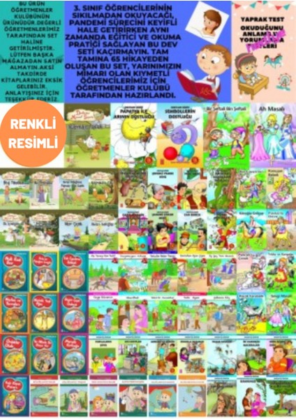 3.sınıflar Için Eğitici ve Eğlenceli Okuma Seti Tam Tamına 65 Kitap Tudem Tonguç Kırmızıkedi