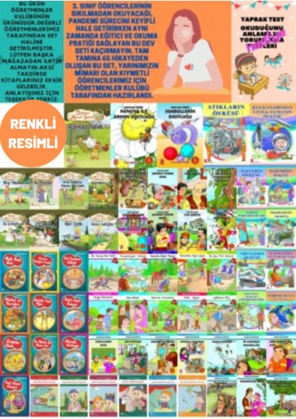 3.sınıflar Için Eğitici ve Eğlenceli Dev Set Tam Tamına 65 Kitap Tonguç Tudem Kırmızıkedi