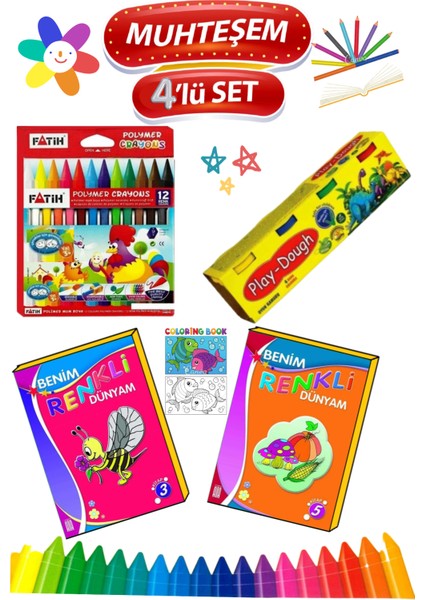 Boyama Kitabı Seti+Mum Boya