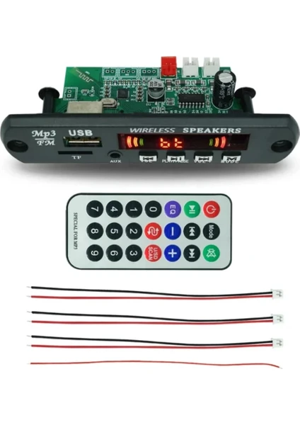 USB Bluetooth Fm 12V ( 2 Hoparlör Bağlanabilen )  Dekoder