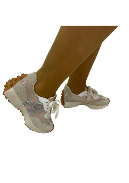 Bej Rengi Kadın Spor Ayakkabı 53629 Z.
