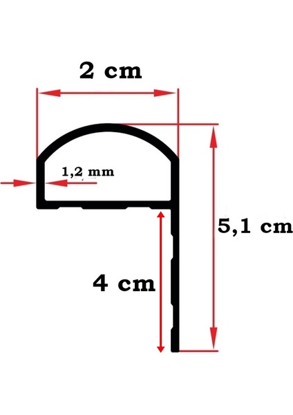 Mutfak Tezgah Önü Su Sızdırmaz Profili Mermer Önü Su Engelleyici Uzun 100 cm