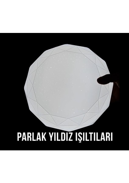 24 W Moonlıght Sıva Üstü LED Epsilon Elmas Yıldız Işıltılı Armatür Beyaz Işık 6400K