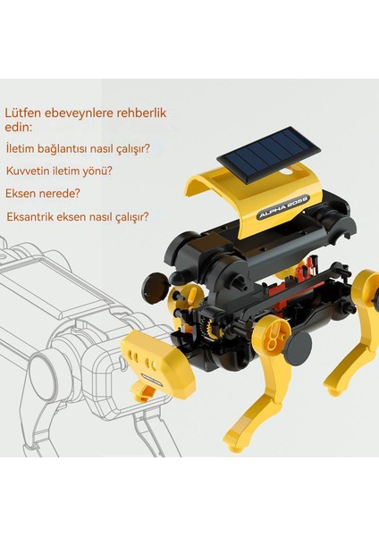 Youpin Güneş Elektrikli Makine Köpek Inek Çocuk Eğitim Montaj Teknolojisi Yapboz Oyuncak Biyonik Akıllı Robot Köpek Oyuncak (Yurt Dışından)