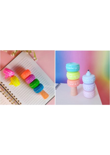 Makaron Fosforlu Kalem Seti Canlı ve Pastel Renkler