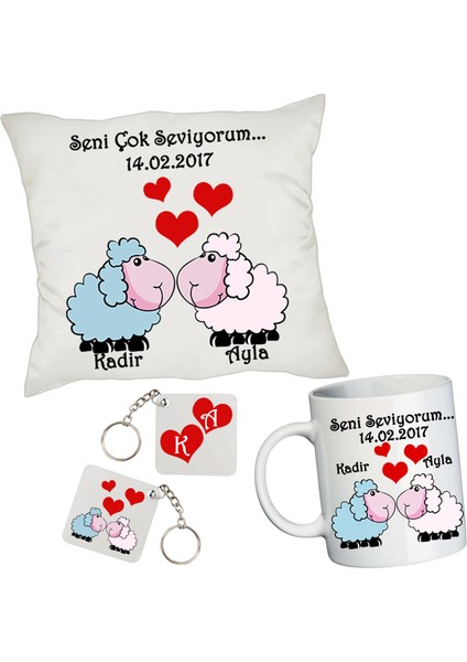 Sevgiliye Aşık Kuzular - Isimli Sevgililer Günü si Seti