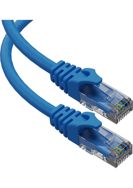 Cat6 Ethernet Internet Lan Network Patch Kablo - Fabrikasyon - Mavi - 1 Metre