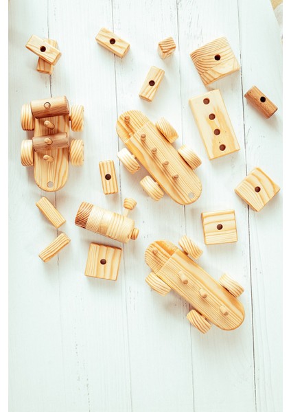 Ahşap Tren Geometrik Şekilli Bul Tak Parçalı Puzzle Tren Eğitici Çocuk Oyuncağı
