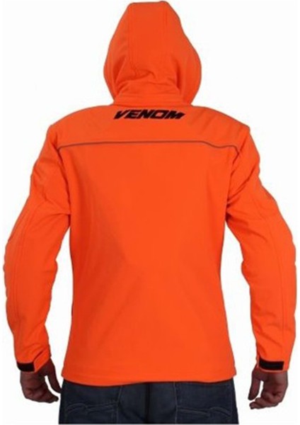 Ceket Jaws Kapşonlu Soft Shell Motosiklet Montu Turuncu - Xl
