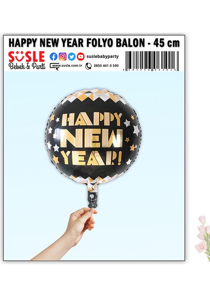 Happy New Year Folyo Balon, 45 cm