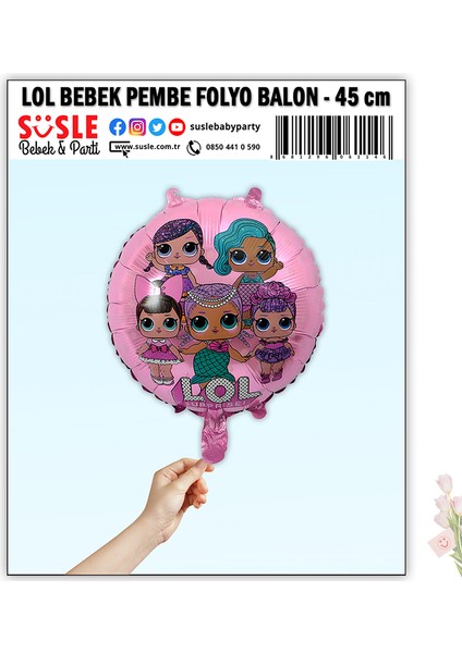 Lol Bebek 45CM Folyo Balon - Pembe modelleri