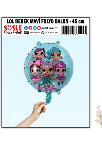 Lol Bebek 45CM Folyo Balon - Mavi modelleri