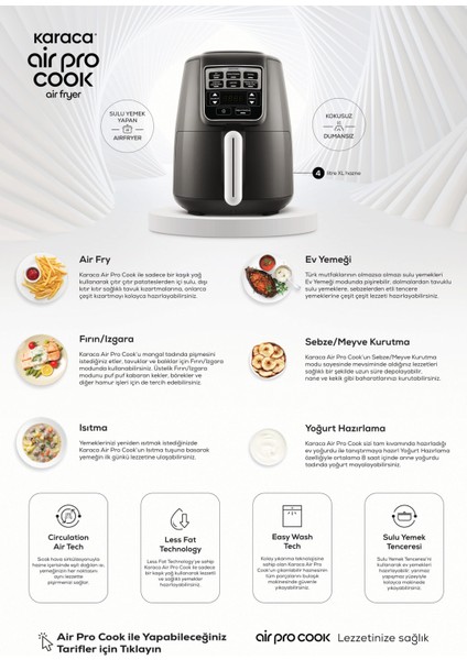 Air Pro Cook Xl 2 In 1 Airfryer Starlight 4 Kişilik