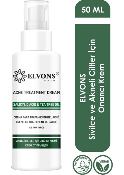 Sivilce ve Akne Onarıcı Önleyici Krem - Yağlı ve Akneli Ciltler İçin 50 ML