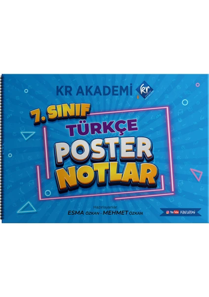 Kr Akademi Yayınları 7. Sınıf Türkçe Poster Notlar (Ciltli)