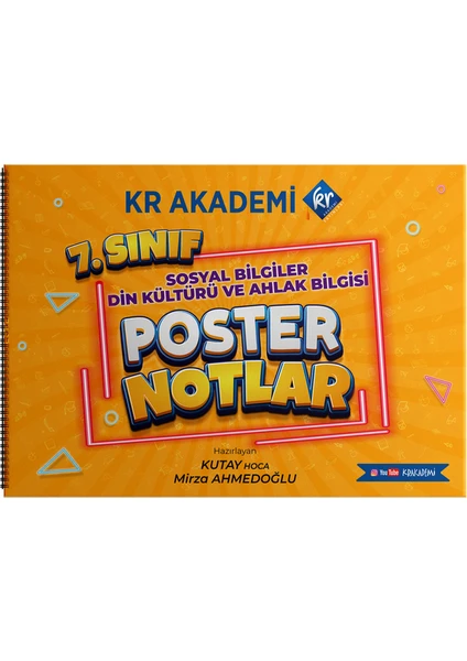 Kr Akademi Yayınları 7. Sınıf Sosyal Bilgiler - Din Kültürü ve Ahlak Bilgisi Poster Notlar (Ciltli)