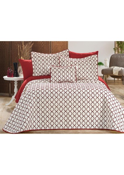 Brillance Çift Kişilik Yatak Örtüsü Krem Bordo