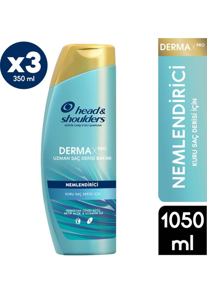 Dermaxpro Nemlendirici Kepek Karşıtı Şampuan Kuru Saç Derisi İçin 350 ml x3