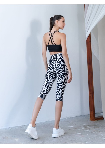Ekstra Yüksek Bel Desenli Kapri Tayt modelleri