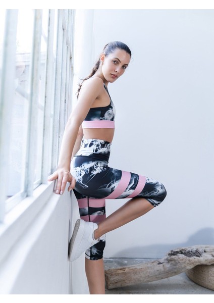 Ekstra Yüksek Bel Desenli Kapri Tayt modelleri