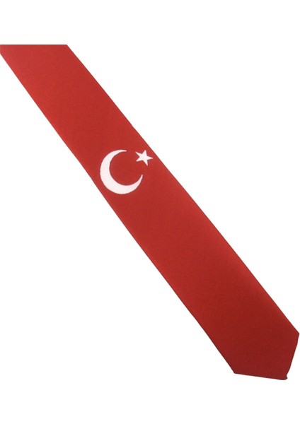 Ay Yıldlz Desenli Dokuma Kırmızı Kravat Klr Gym Ata-01