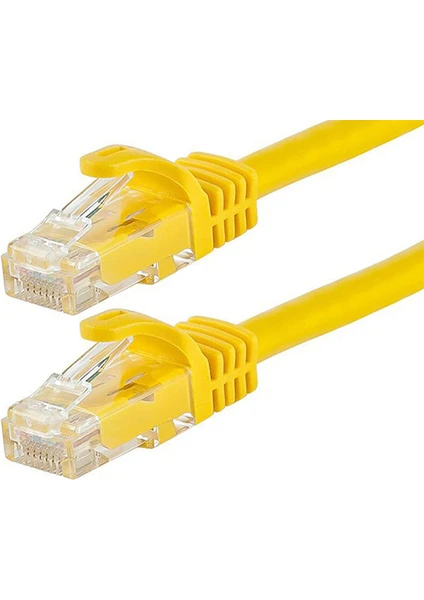 Cat6 Ethernet Internet Lan Network Patch Kablo - Fabrikasyon - Sarı - 1 Metre