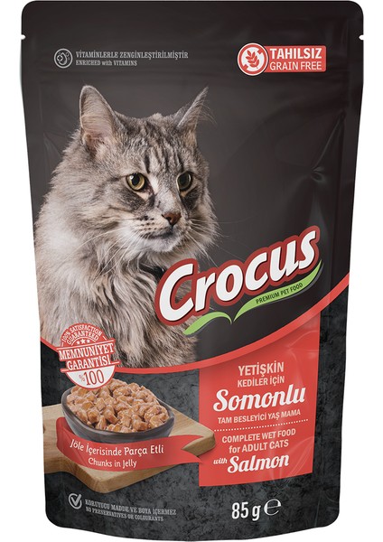 Tahılsız Kedi Somonlu Pouch Jöleli Yaş Mama 85 G