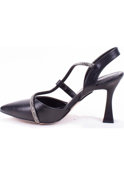 DZA07-396155 Siyah Abiye Topuklu Kadın Ayakkabı modelleri
