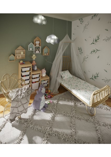 Baby Laurel Organics Soft Garden-Lastikli Çarşaf Takımı 70X130