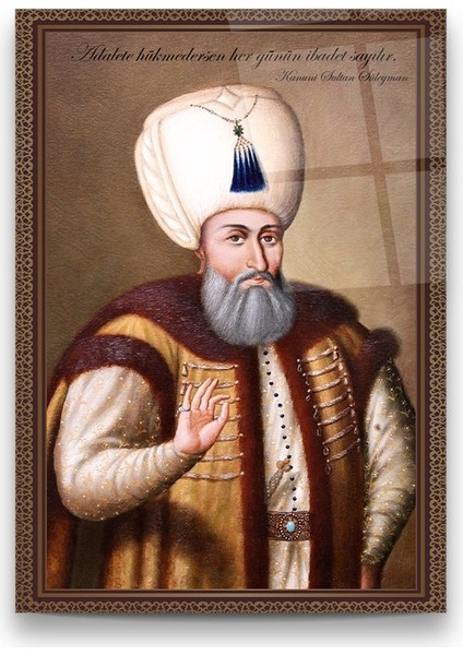 Kanuni Sultan Süleyman Dikey Cam Tablo fiyatları