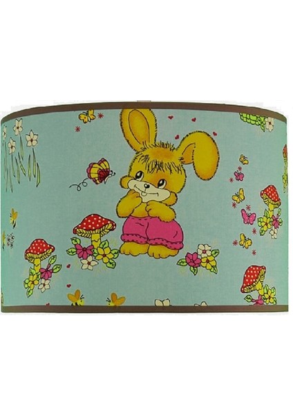 Çocuk Odası Silindir Kumaş Sarkıt Avize-Mavi Tavşan fiyatları