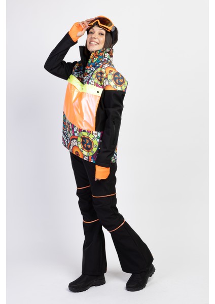 Sd Desenli Siyah Kadın Snowboard Takım modelleri