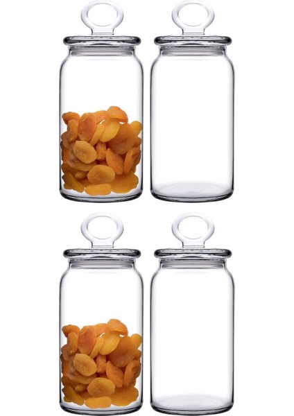 96761 Kitchen Slim Cam Kapaklı Kavanoz 1130cc - 4 Adet