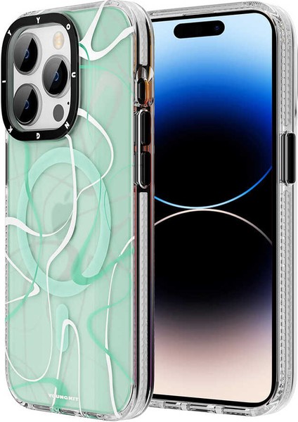 Apple iPhone 14 Pro Kılıf Magsafe Şarj Özellikli Youngkit Water-Ink Serisi Kapak