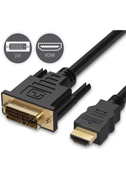 10M HDMI DVI - DVI HDMI Kablo 1080P Altın Uç 24+1 - 10 Metre