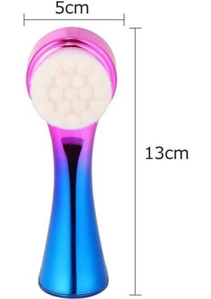 Buffer® Çift İşlevli Renkli Cilt Yüz Temizleme Fırçası Peeling Masaj Etkili Gözenek Temizleyici Alet