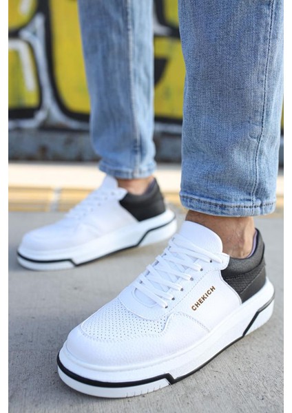 CH075 Ipekyol Beyaz Taban Erkek Ayakkabı Beyaz / Siyah modelleri